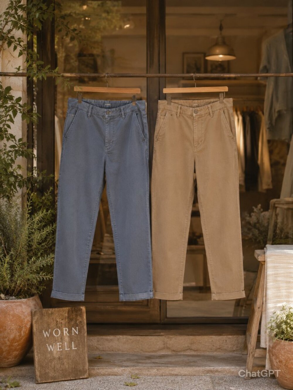 Lot of 2 — Goodfellow Slim Hennepin Chinos | Men's 36x32 | Khaki & Stone Grey